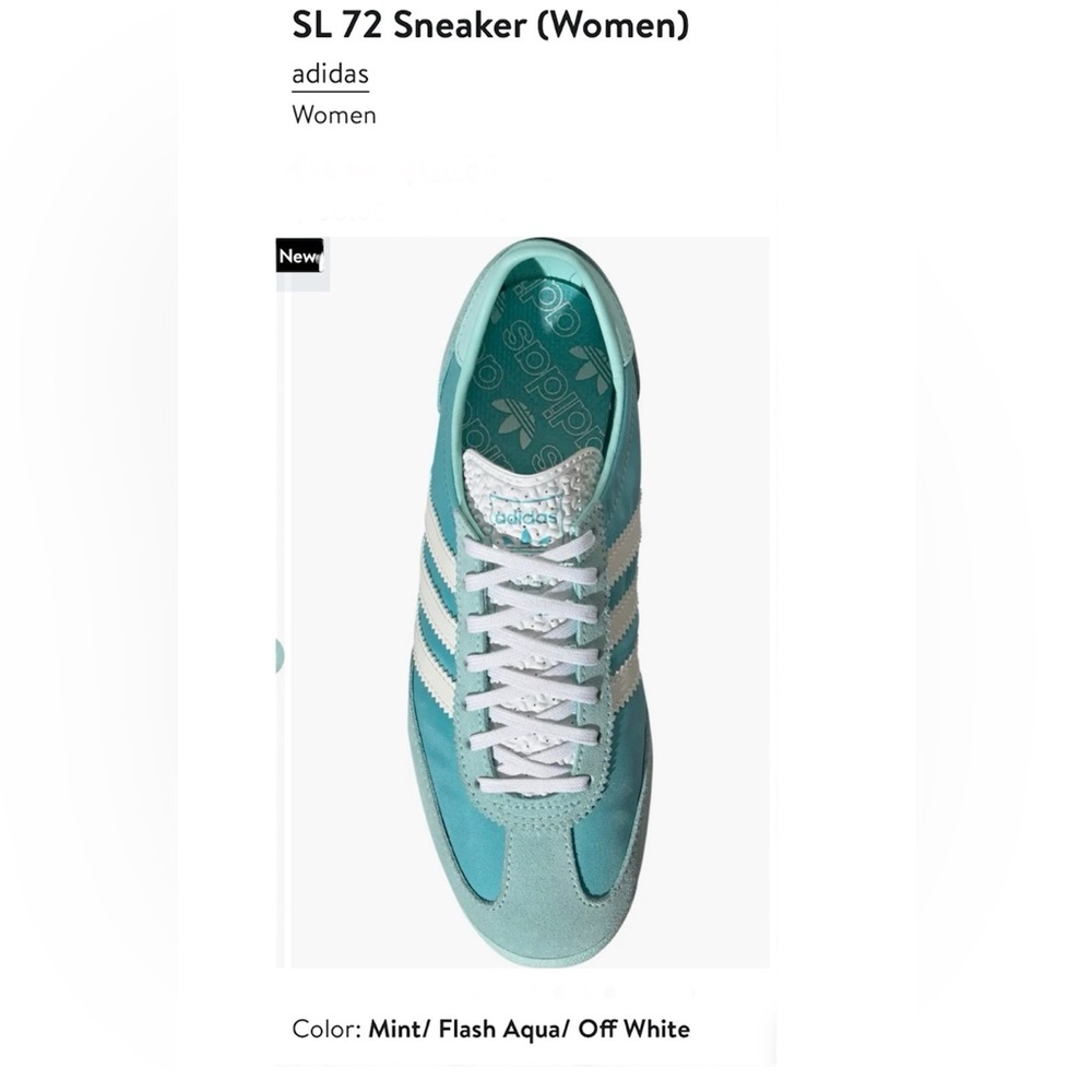 *new* Adidas Women's SL 72 Sneakers - Easy Mint - Picture 8 of 13